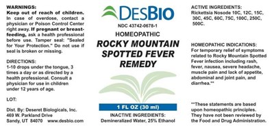 Rocky Mountain Spotted Fever Remedy (Dsrt0765 Rocky Mountain Spotted Fever Remedy)